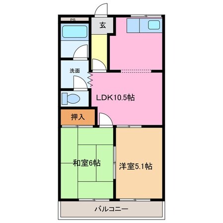 津新町駅 徒歩5分 2階の物件間取画像